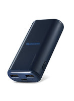 モバイルバッテリー 6700mAh コンパクト リチウムイオン電池 お任せ充電対応 USB-A（メス）×2 ブルー
