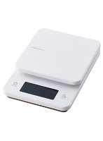 キッチンスケール デジタルスケール 計量器 はかり 最大3kg 0.5g単位 バックライト付き ホワイト HCS-KSA01WH
