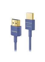 デジフォース PREMIUM HDMI Cable 4K/Ultra HD対応ケーブル 超スリムタイプ 0.9m ネイビーブルー D0040NB