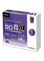 PREMIUM HIDISC 高品質 BD-R XL 100GB スリムケース入り5枚 デジタル録画用 2-4倍速対応 白ワイドプリン...