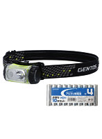 GENTOS Gambit ヘッドライト ＋ アルカリ乾電池 単4形10本 GB-143D＋HDLR03/1.5V10P