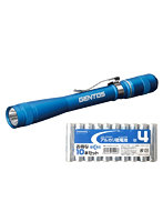 GENTOS APペンライトブルー ＋ アルカリ乾電池 単4形10本 AP-100BL＋HDLR03/1.5V10P