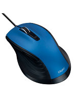 F_line 有線静音5ボタンBlueLEDマウス Lサイズ ブルー