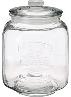アンティーク ガラスクッキージャー 7L （保存容器 ガラスポット 米びつ）