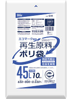 ハウスホールドジャパン 再生原料ポリ袋 エコマーク付 45L 半透明10枚 GI44
