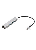 LAN付USB3Type-C3ポート変換アルミハブ/シルバー UH-C3L343SL