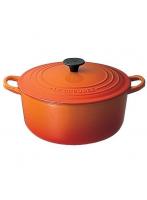 ル・クルーゼ LE CREUSET ココット ロンド IH対応 両手鍋 16cm 2501-16（オレンジ）