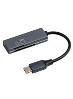 ナカバヤシ CRW-CSD89GY（グレー） USB2.0 Type-CアルミSD/microSDカードリーダー・ライター