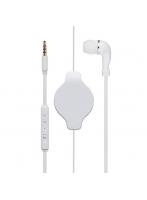ミヨシ PHP-K01/WH（ホワイト） コントローラー付き 巻取り式 片耳イヤホン 4極タイプ