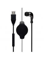 ミヨシ UHP-K01/BK（ブラック） コントローラー付き 巻取り式 片耳イヤホン USBタイプ