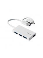 エレコム ELECOM U3H-CA4004BWH（ホワイト） USB Type-C（TM）変換アダプター付き USB3.0超薄型ハブ