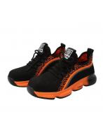 【 ブラック×オレンジ 】【 42（26cm） 】作業靴 pmyshoes8888作業靴 メンズ 通販 安全靴 スニーカー 靴...