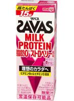 SAVAS ザバス MILK PROTEIN 脂肪0 ストロベリー風味 200ml×1ケース/24本明治 ミルクプロテイン