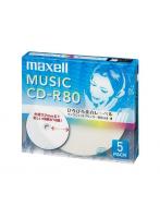 maxell 音楽用 CD-R 80分 インクジェットプリンタ対応ホワイト（ワイド印刷） 5枚 5mmケース入 CDRA80WP.5S